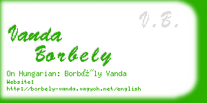 vanda borbely business card